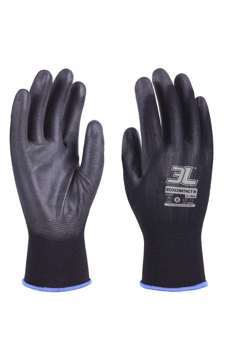 LUVA TOTAL ECOCONTACT-N A-2000 NYLON PRETAS 9 – PAR